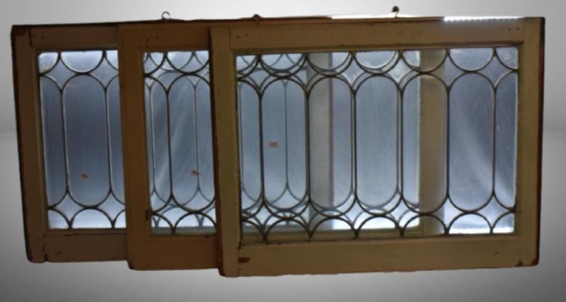 (3) Pane leaded glass windows - clear