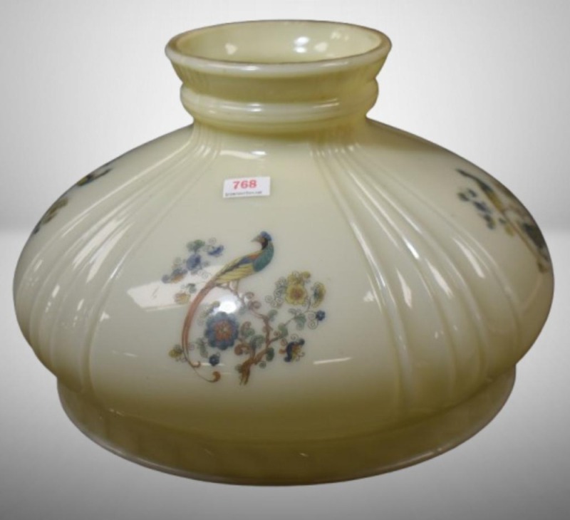 1920's Coleman 444 Kremlite Peacock glass shade, 10" fitter