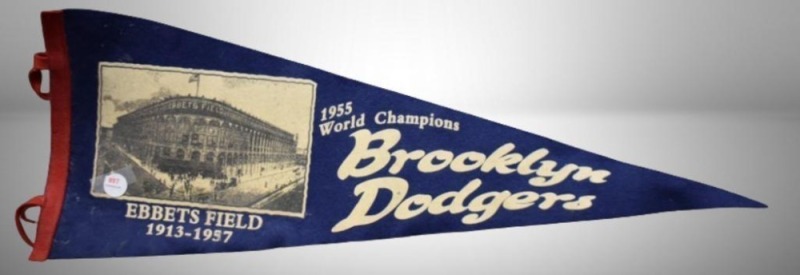 1955 World Champions Brooklyn Dodgers felt pendant