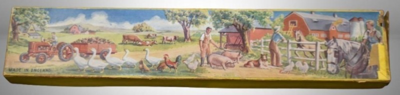 (8) Metal/ lead farm animals, husband and wife figurines - Made in England, original box