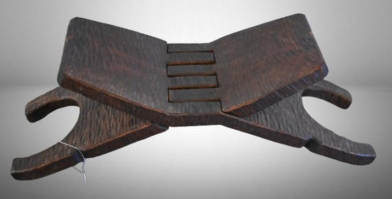 Rustic folding book stand? shoemaker's stool?
