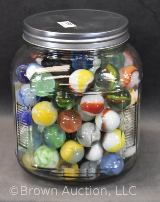 Jar full approx. 150 bully's marbles
