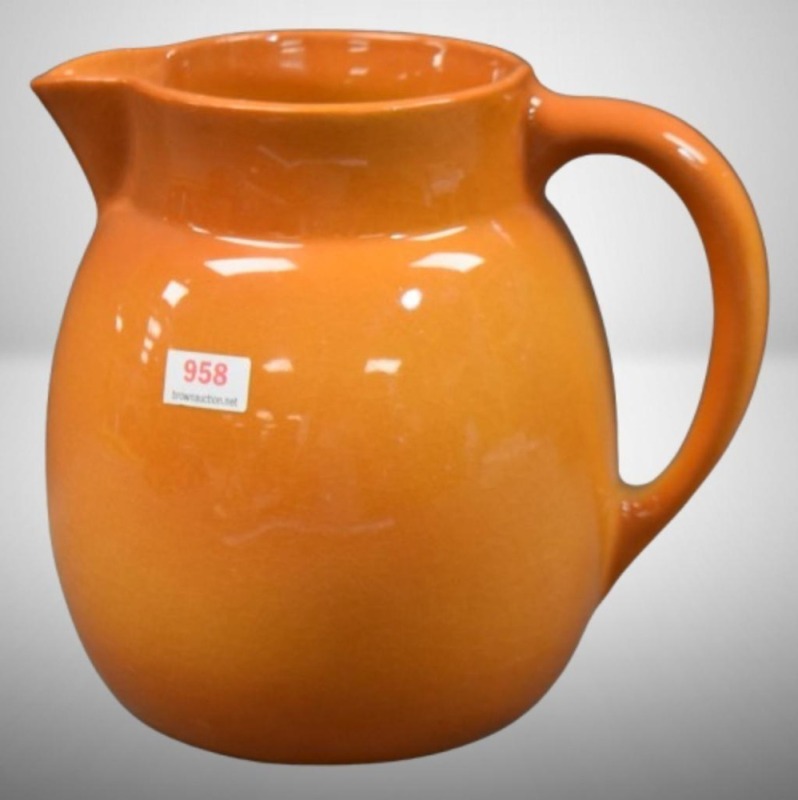 Roseville #16 6.5" pitcher, burnt orange