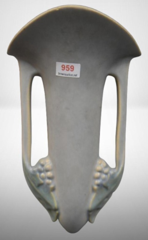 Roseville Tuscany 1255-8" wall pocket, gray