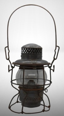 Adlake Kero Rock Island railroad lantern, clear globe