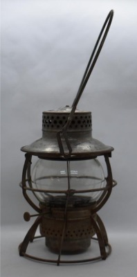 Dressel/ Arlington, NJ/ MKT railroad lantern, clear globe - 3