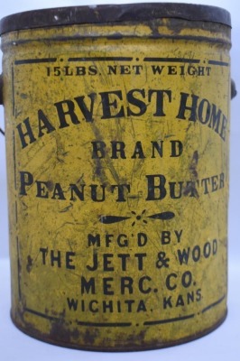 "Harvest Home Brand Peanut Butter" 15 lb. can w/ handle - 6