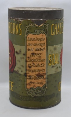 Chase and Sanborns Seal Brand steel cut coffee can w/ lid - 3