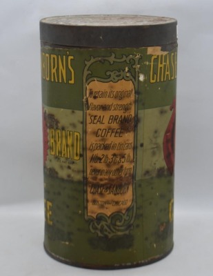 Chase and Sanborns Seal Brand steel cut coffee can w/ lid - 5