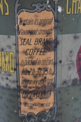 Chase and Sanborns Seal Brand steel cut coffee can w/ lid - 6