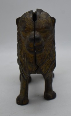 Hubley Cast Iron Lion still bank (tail resting on right side) - 3