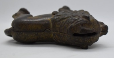 Hubley Cast Iron Lion still bank (tail resting on right side) - 6