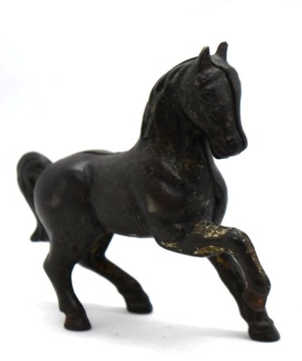 Cast Iron prancing horse still bank - 2