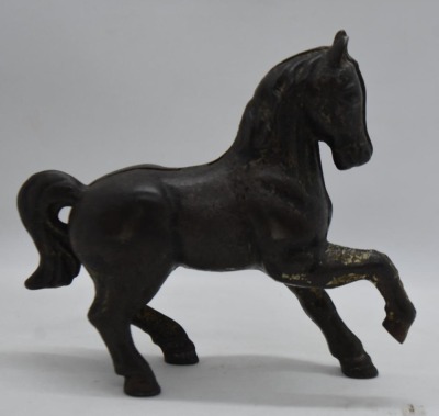 Cast Iron prancing horse still bank - 3