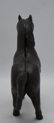 Cast Iron prancing horse still bank - 4