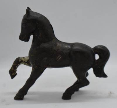 Cast Iron prancing horse still bank - 5