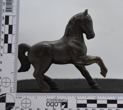 Cast Iron prancing horse still bank - 9