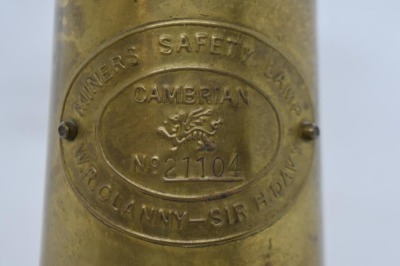 Brass "Cambrian Miners Safety Lamp", No. 21104 - 7