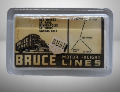 Advertising paper weight w/ mirror - Bruce Motor Freight Lines