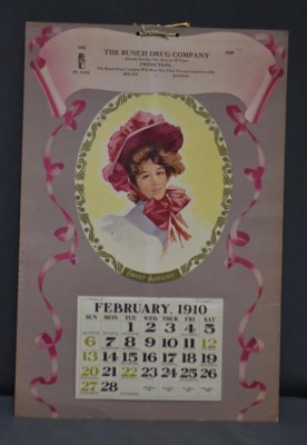 1910 Advertising calendar - The Bunch Drug Co., Beloit, KS, "Sweet Adeline" - 2