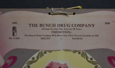 1910 Advertising calendar - The Bunch Drug Co., Beloit, KS, "Sweet Adeline" - 3