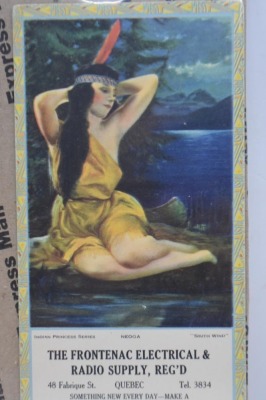 (5) Frontenac Electrical and Radio Supply advertising calendars, Indian Princess Series (April, July, Aug., Oct. 1924; January 1925) - 6