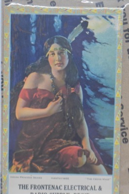 (5) Frontenac Electrical and Radio Supply advertising calendars, Indian Princess Series (April, July, Aug., Oct. 1924; January 1925) - 12