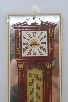 (2) Kansas mirrored advertising thermometers: Geneseo Auto Service and Sterling Implement Co. - 7