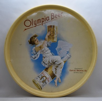 Olympia Beer Co. 13" beer tray (girl floating on clouds) - 2