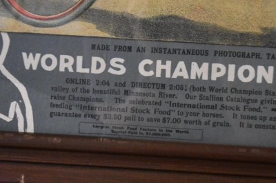 International Stock Food advertising racing poster - Online 2:04/ The Phenomenal Sire of Fast Pacers - 6