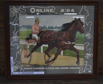 International Stock Food advertising racing poster - Online 2:04/ The Phenomenal Sire of Fast Pacers - 11