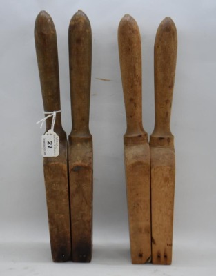 (2) Wood lemon presses, 10.5"l - 6