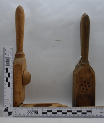 (2) Wood lemon presses, 10.5"l - 9