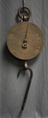 Cast Iron and brass Chatillon and Sons hanging scales, 200 lbs. capacity - 3