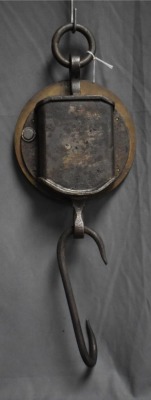 Cast Iron and brass Chatillon and Sons hanging scales, 200 lbs. capacity - 7