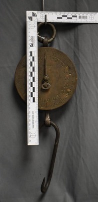 Cast Iron and brass Chatillon and Sons hanging scales, 200 lbs. capacity - 10
