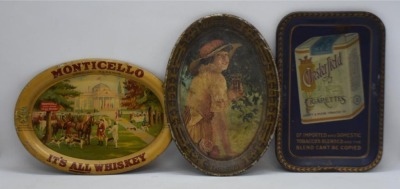 (3) Tip trays: Chesterfield Cigarettes, Coca-cola and Monticello Whiskey - 2