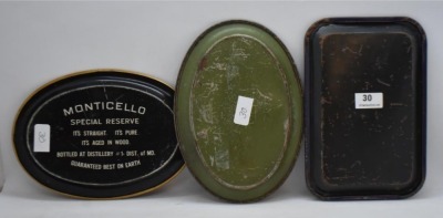 (3) Tip trays: Chesterfield Cigarettes, Coca-cola and Monticello Whiskey - 3