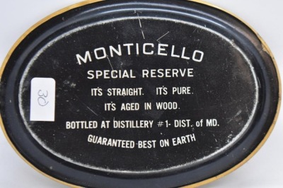 (3) Tip trays: Chesterfield Cigarettes, Coca-cola and Monticello Whiskey - 7
