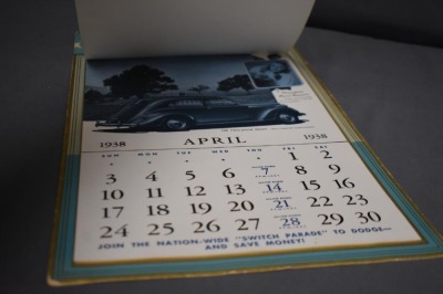 1938 Advertising calendar - Sid Bacon Motor Co., McPherson, KS, different automobile featured for each month - 6