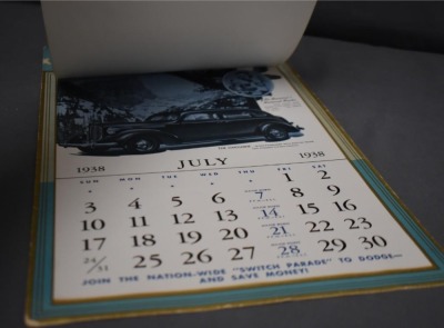 1938 Advertising calendar - Sid Bacon Motor Co., McPherson, KS, different automobile featured for each month - 7