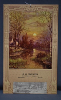 1943 Advertising calendar - G.E. Swanson Electrical Service, McPherson, KS (under picture is "Convenient Telephone Numbers" page) - 2