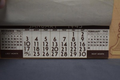 1943 Advertising calendar - G.E. Swanson Electrical Service, McPherson, KS (under picture is "Convenient Telephone Numbers" page) - 6