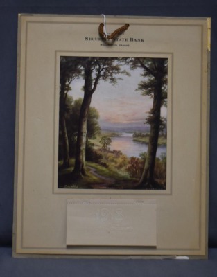 1918 Advertiising calendar - Security State Bank, Wellington, KS, "The End of a Perfect Day/ Zula Kenyon" - 2