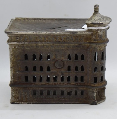 Cast Iron "Pearl Street Bank" building bank - 3