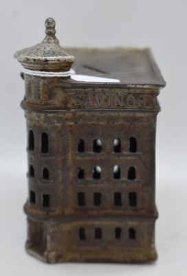 Cast Iron "Pearl Street Bank" building bank - 4