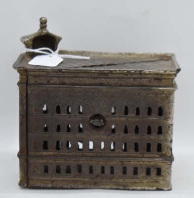 Cast Iron "Pearl Street Bank" building bank - 5