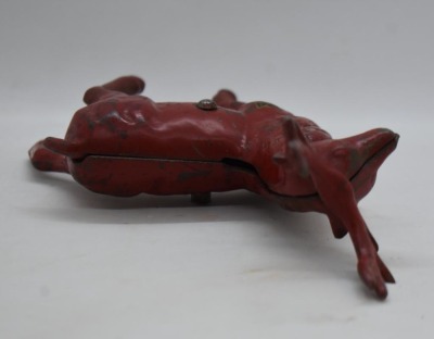 Cast Iron Reindeer still bank, painted red - 9