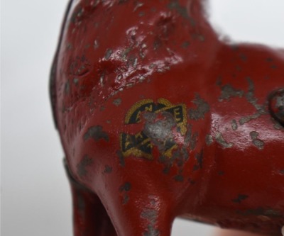Cast Iron Reindeer still bank, painted red - 10