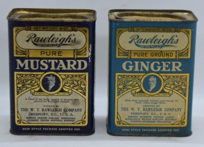 (2) Old Rawleigh's 8 oz. spice tins - Ginger and Mustard - 2